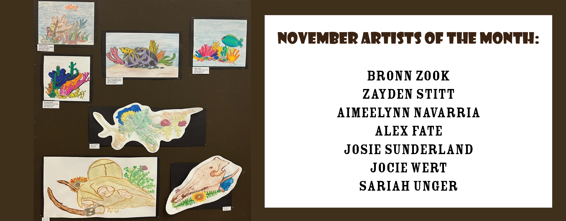 MCMS November Artists of the Month, text version in footer