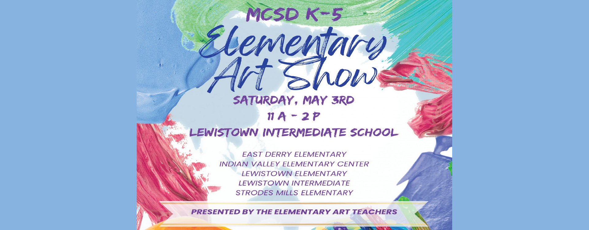 Elementary Art Show, text version in footer