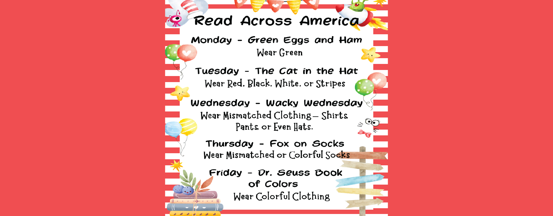 EDES Read Across America Week, text version in footer